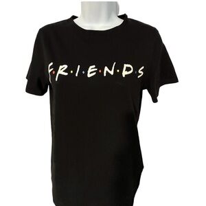H&M black "FRIENDS" short sleeve top size S